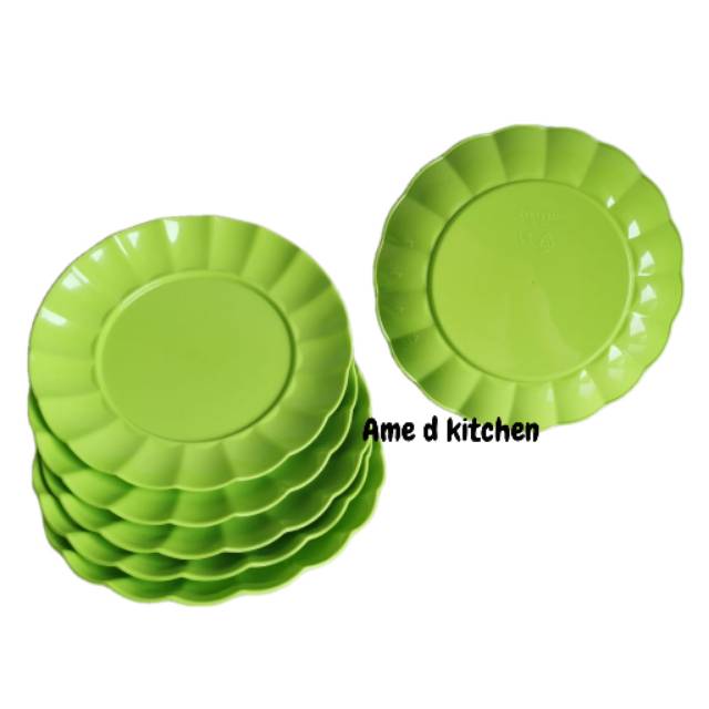 Grosir piring makan PM 8019 hijau 6 pieces golden sunkist