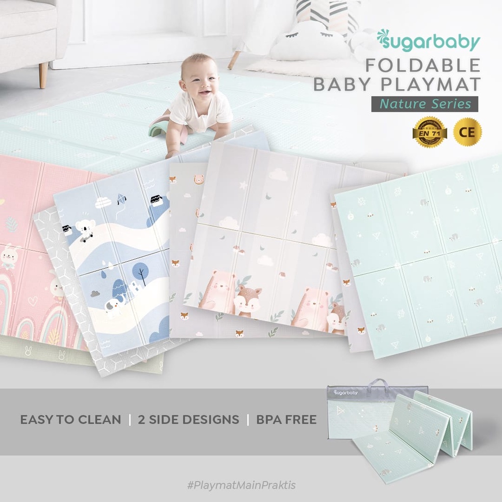 Sugar Baby Foldable Baby Playmat Nature Series Playmat Lipat Anak Karpet Lipat Bayi Matras Bayi