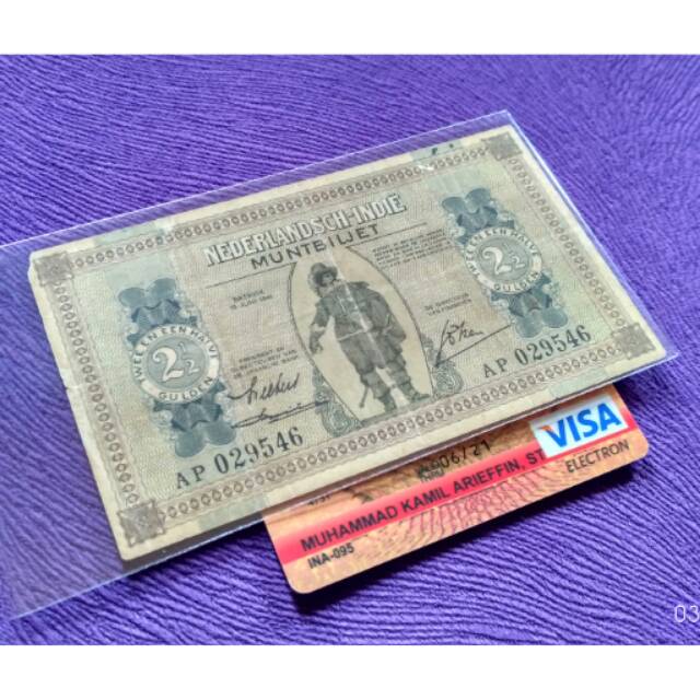 UANG KUNO UANG LAMA penjajahan belanda  2.5 gulden tahun 1940