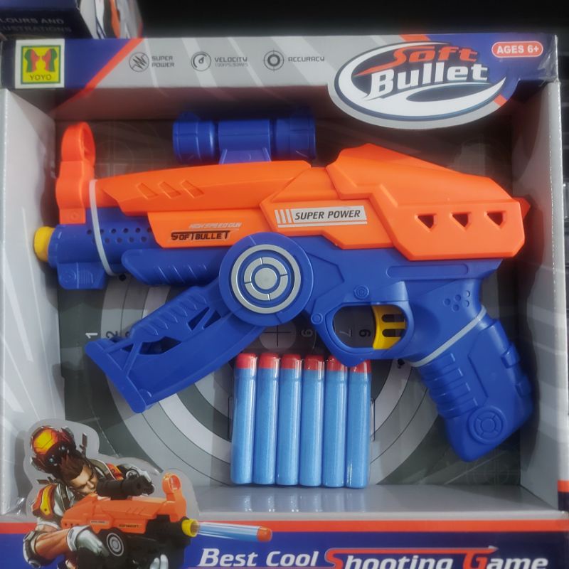 Mainan Pistol Busa GUN Super Bluster / NERFF