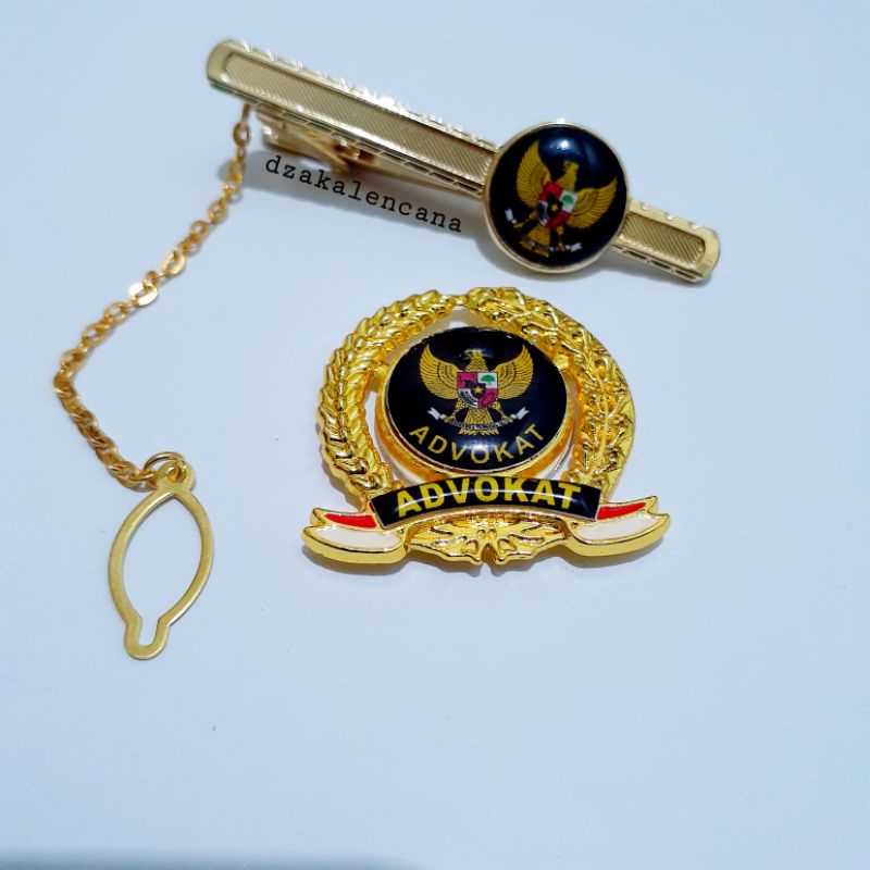 1 Set Pin/Lencana Advokat Garuda Dan Jepitan Dasi Garuda