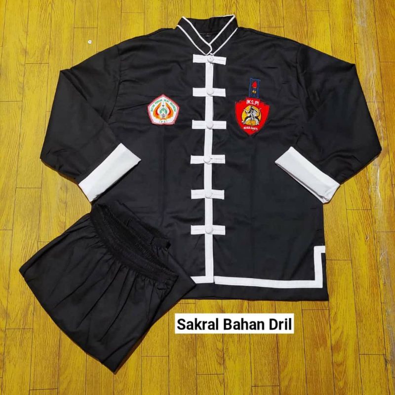 sakral iks pi/baju beladiri/baju pencak silat/sakral dril iks pi