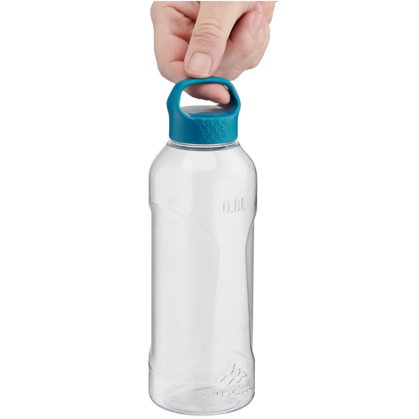 QUECHUA Botol Minum Transparan 0.8L Hiking Ringan