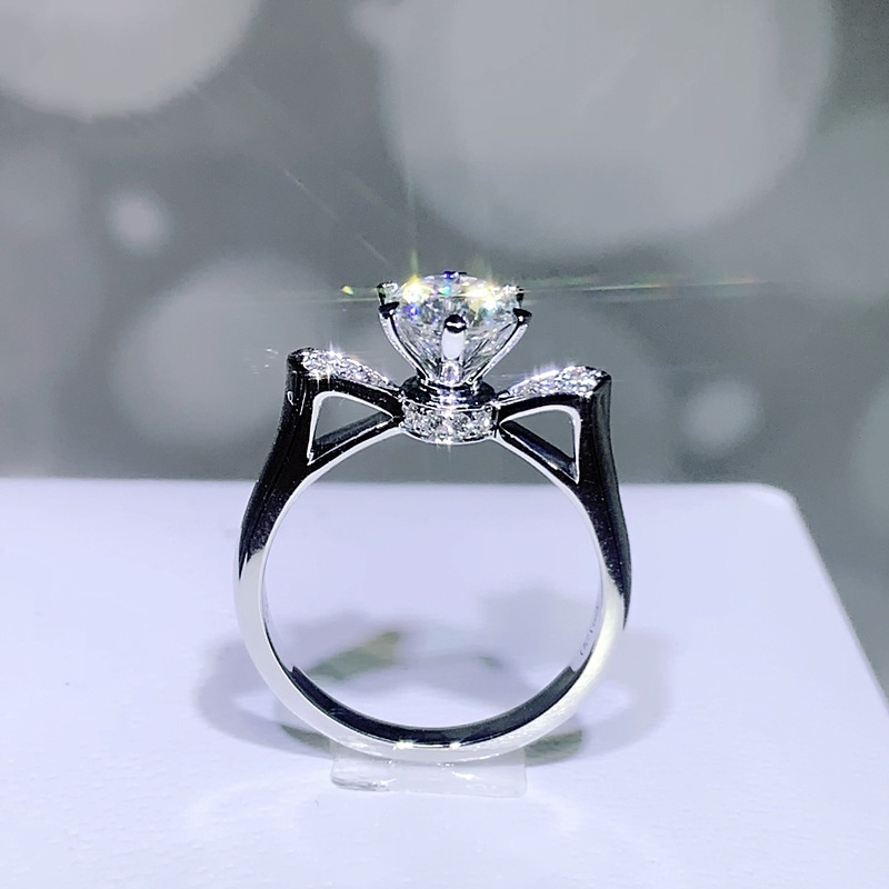 Pt950 Cincin Lapis Silver Model Mahkota Untuk Wanitatunangan