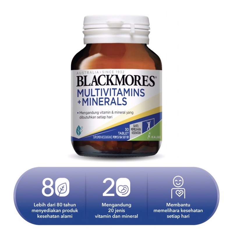 Blackmores multivitamins &amp; mineral isi 30 &amp; 60 tablet ( multivitamin lengkap menjaga kesehatan tubuh )