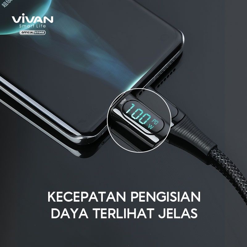 Vivan Kabel Type-C to Type-C, Type-C to Lightning