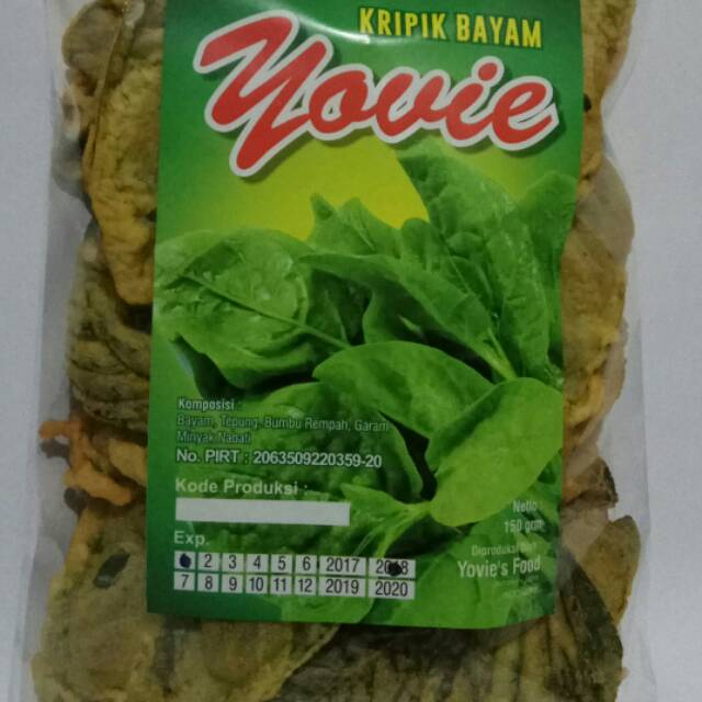 

Kripik Bayam Yovie 150gr