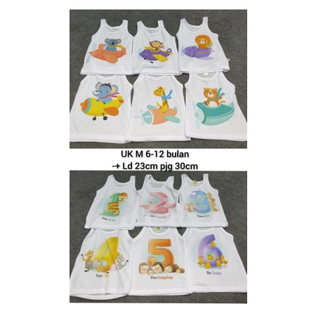 SINGLET MOTIF / SINGLET BAYI / SINGLET ANAK / KAOS DALAM ANAK