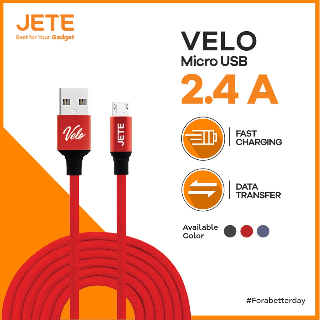 Kabel Data USB Jete Velo Micro 2.4A