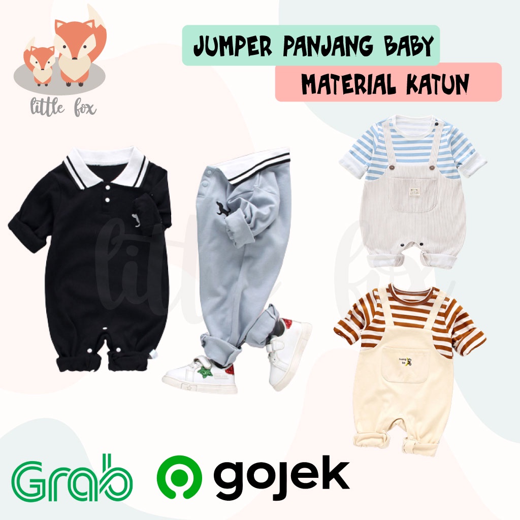 [ IMPORT] JUMPER PANJANG BAYI / ROMPER KODOK ONESIES BABY MATERIAL KATUN LUCU BODYSUIT