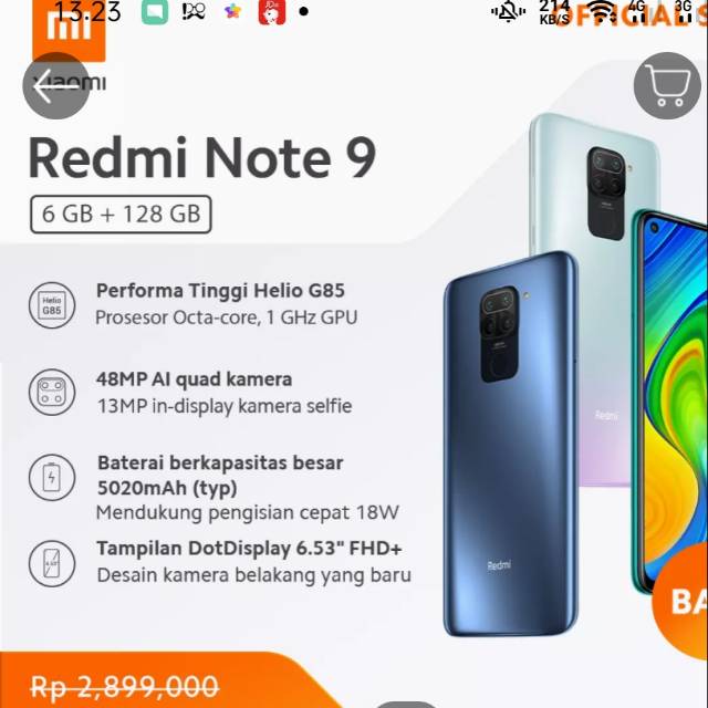 Redmi Note 9 6 128 Shopee Indonesia 
