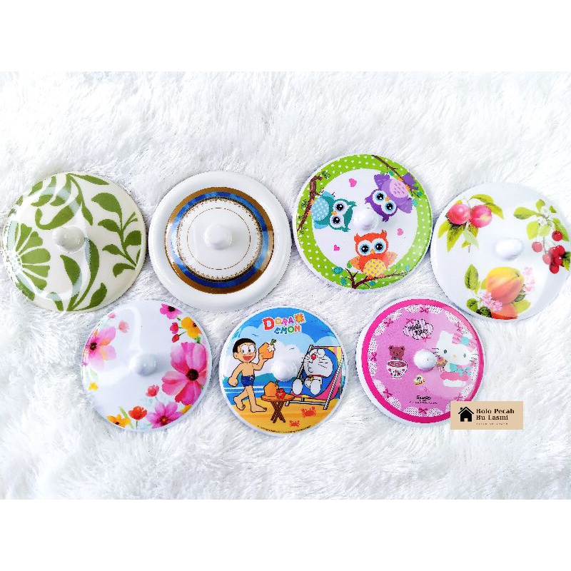 Tutup Gelas Melamin Berbagai Motif Random Diameter 8 cm dan 9 cm