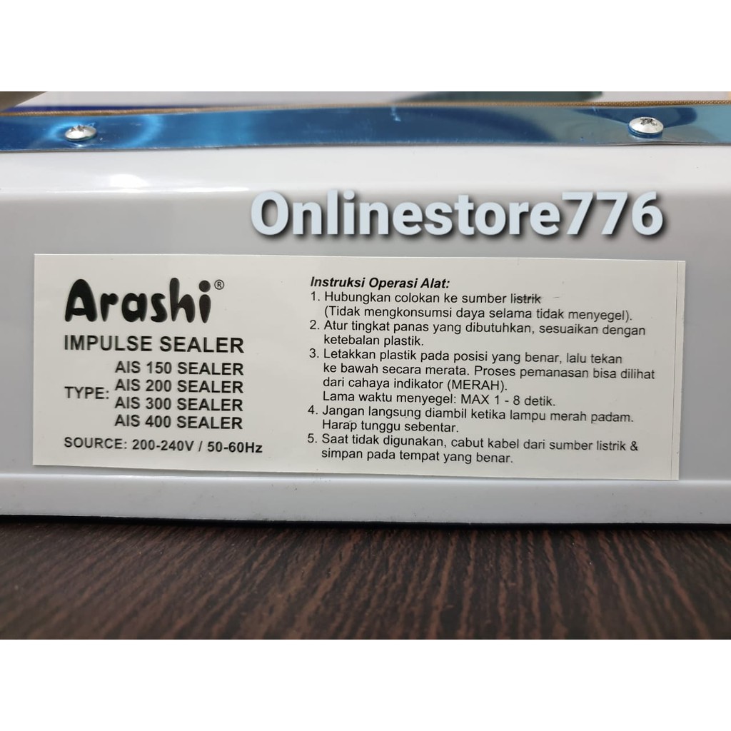 ARASHI Mesin Press Plastik - Alat Sealer Pres Plastik - Impulse Sealer