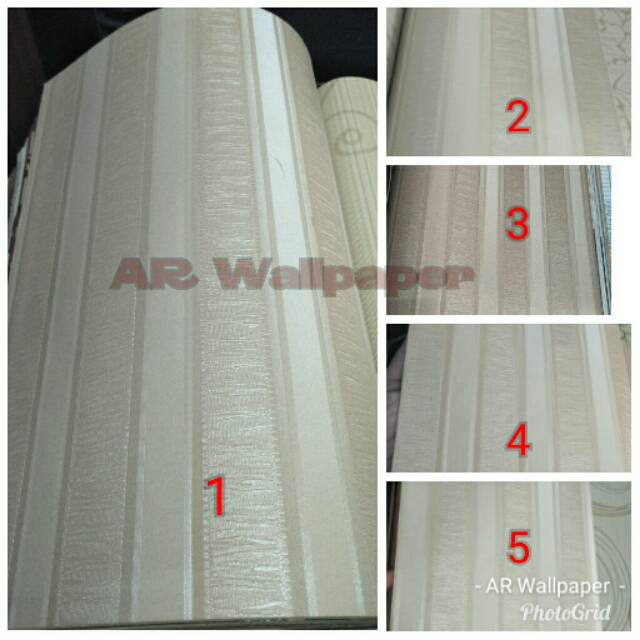 Wallpaper salur krem vinyl