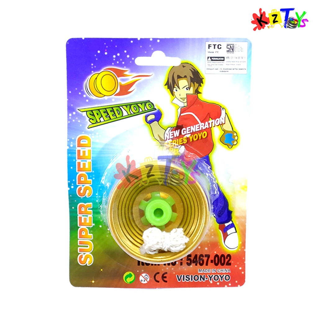 MAINAN YOYO PAPAN 3 BEARING SUPER SPEED VISION KEKINIAN