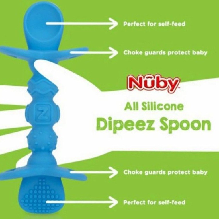 NUBY Dipeez Spoon All Silicone Baby Spoon Sendok Bayi BLW Self Feeding