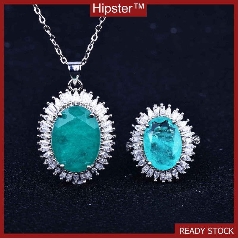 Luxury Fashion Blue Moissanite Jewelry Set