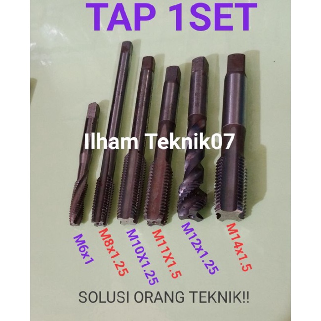TAP SET M6 M8 M10 M11 M12 M14 TAP BAUT 10 12 14 17 19  Buat Baut 10 12 14 17 19 ALAT PEMBUAT DRAT AL