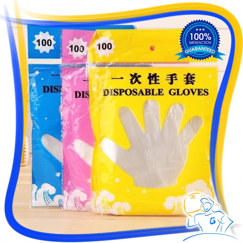 Sarung Tangan Plastik Bening Sekali Pakai Pelindung Tangan Higienis Dispossable Gloves Isi 100 Pcs