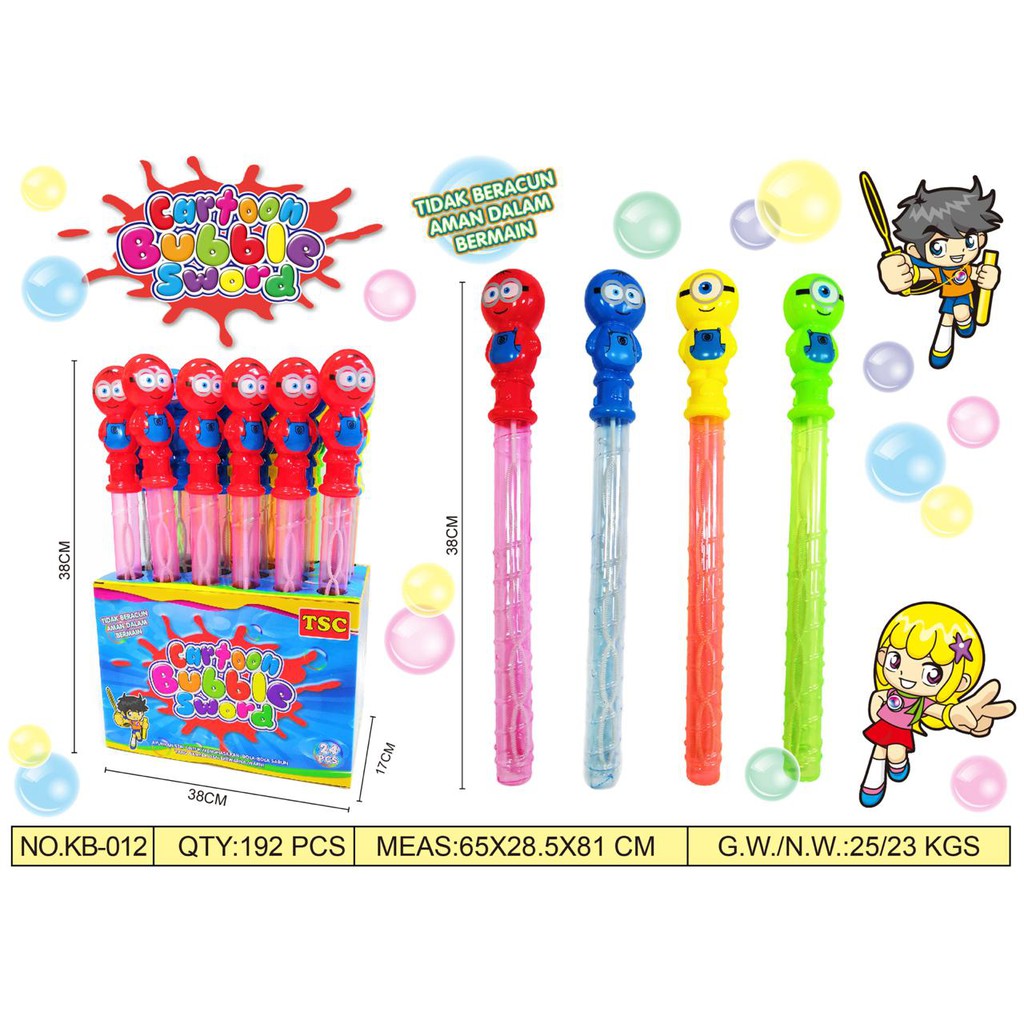 Mainan Buble / Bubble Sabun STICK / Gelembung Tiup Balon Karakter Kualitas Super