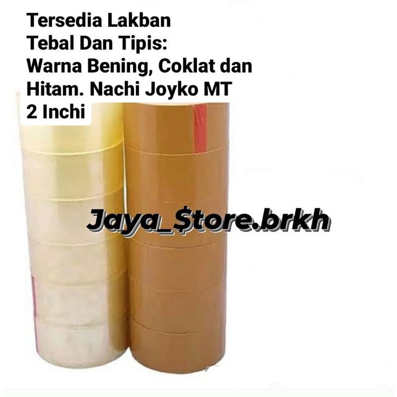 

Isolasi Tebal Besar / Lakban Tebal Tipis Besar Bening Coklat Hitam 2 Inchi Joyko Nachi MT / Solasi Solatip OPP Tape Murah