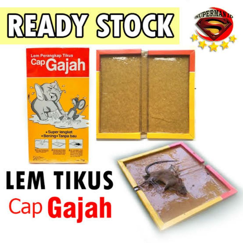 Lem Tikus Papan Cap Gajah Ampuh 100% Original / Lem Perangkap Tikus Cap Gajah / Lem Tikus Ampuh Tanp