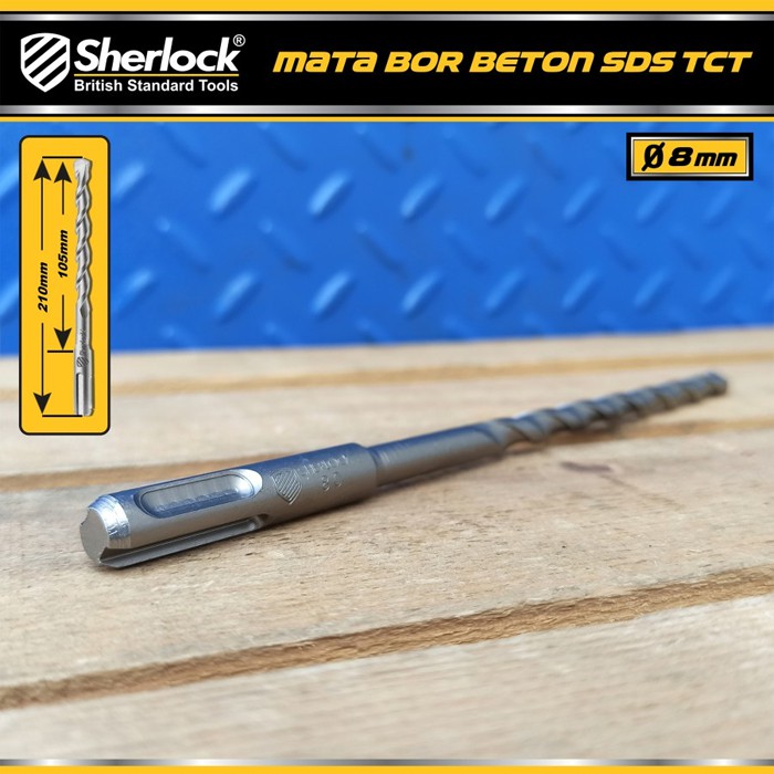 Mata Bor Beton SDS Material TCT / Sherlock Panjang 210 mm x Diameter 8 mm