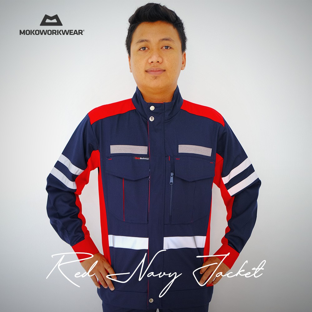 MokoWorkwear - JAKET WEARPACK SAFETY MOKO WORKWEAR RED-NAVY
