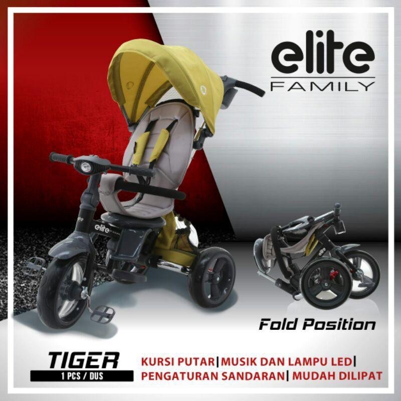 Sepeda Anak Roda Tiga Kanopi Merk Family Tiger Bisa Dilipat