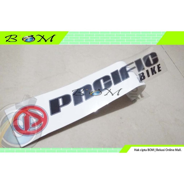 sticker stiker decal transparan speda sepeda logo pacific hitam