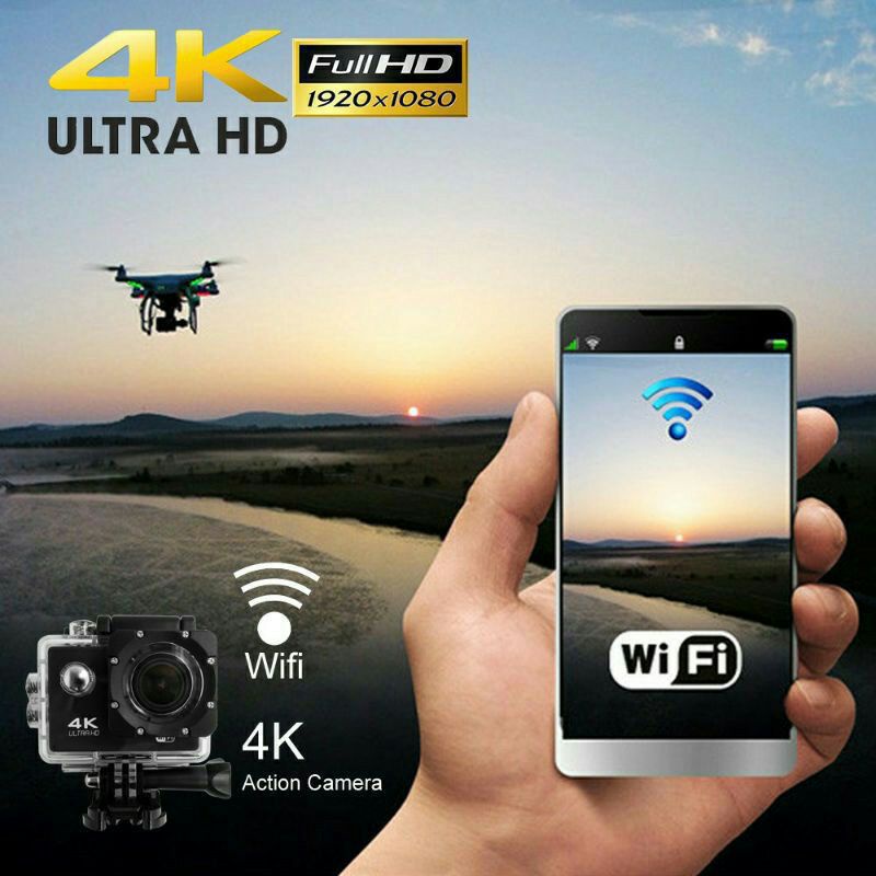 ACTION CAMERA HD 1080P ULTRA HD SUPPORT WIFI KAMERA JERNIH &amp; BERKUALITAS BAGUS AKSESORIS LENGKAP - GOODFELLAS