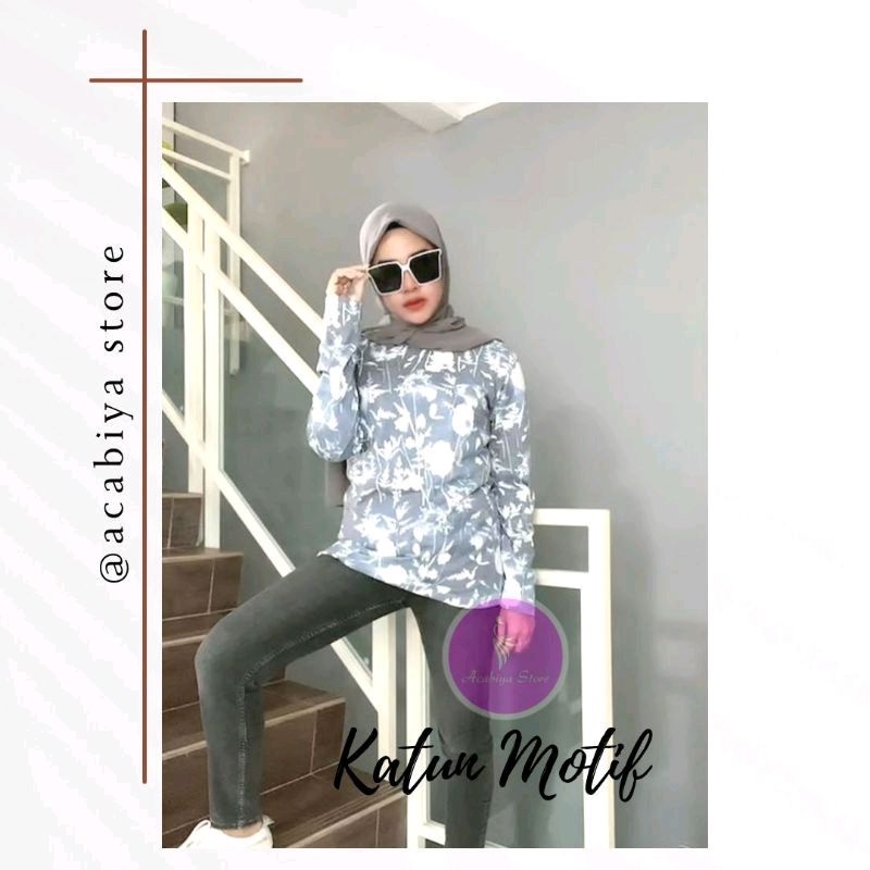 Kaos lengan panjang motif / kaos katun wanita / kaos katun adem / kaos remaja
