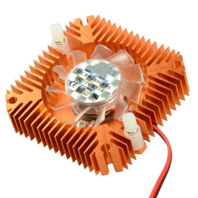 Heatsink 55 Mm 2 Pin Kartu Grafis Kipas Pendingin Aluminium Emas Heatsink Cooler untuk Komputer