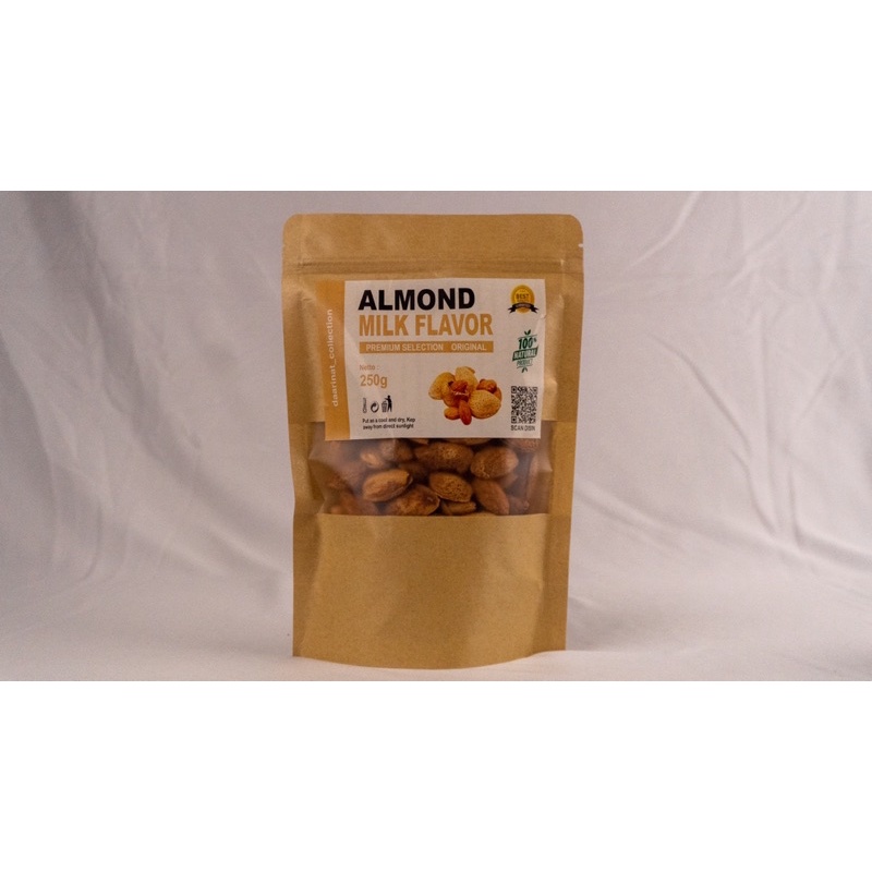 KACANG ALMOND SUSU 250 GRAM / ALMOND Roasted Milk flavour In Shell/ Kacang Cangkang Arab Rasa Susu/ Kacang Kulit Almond Panggang