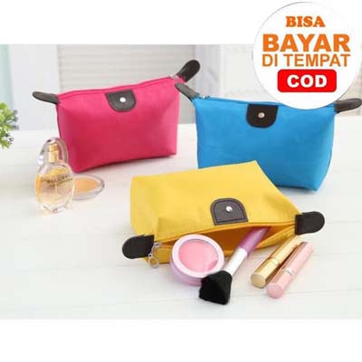 Tas Kosmetik Polos Mini Pouch Untuk Alat Makeup Wanita