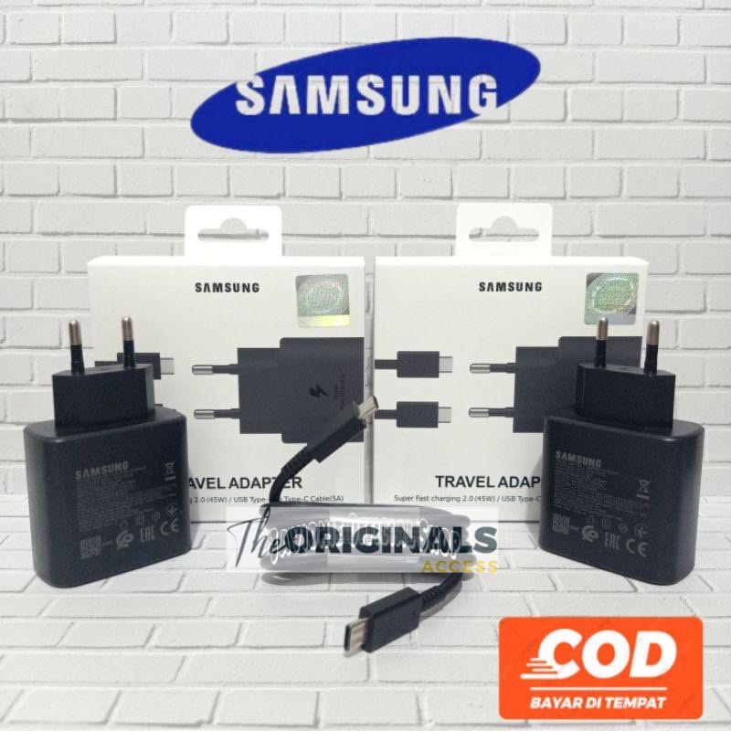 Charger Samsung 45w C to C Galaxy note20ultra S21 S21+ S21 Ultra Original 100% 45 Watt Super Fast Charging Type C Promo Sen