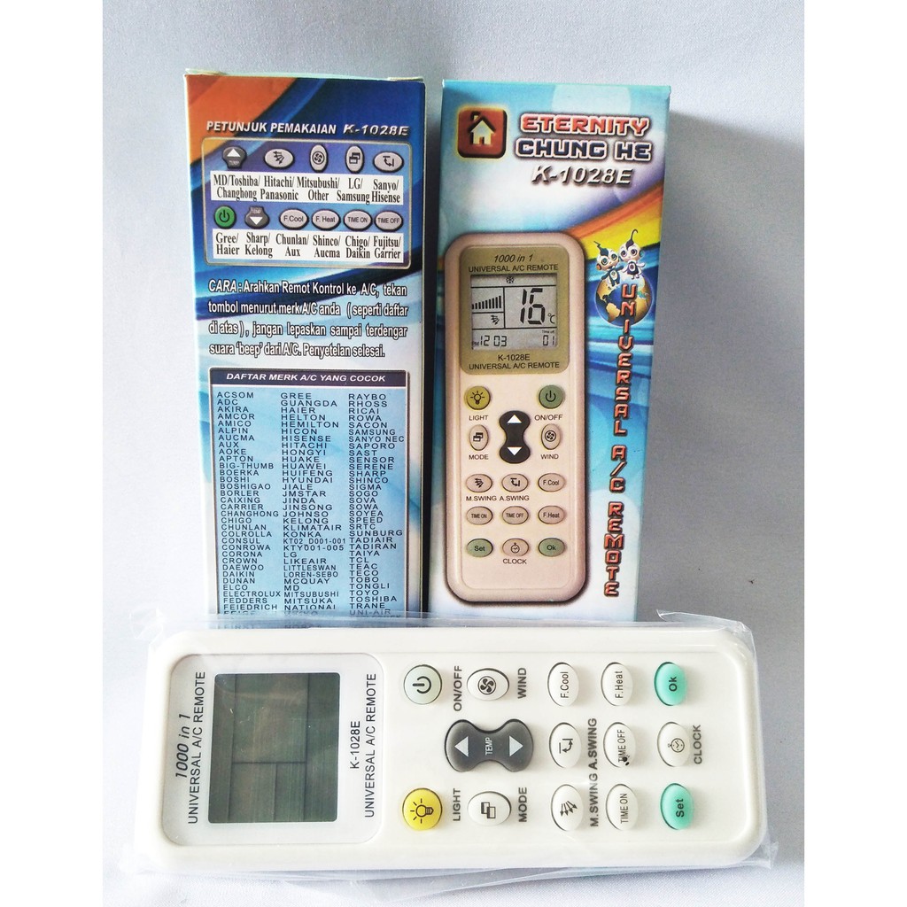 remote/remot universal ac dan kipas angin ac cunghe k1028e