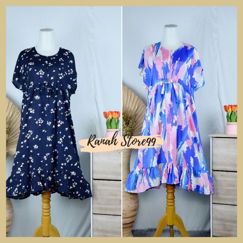 Daster Serut Dada / Daster Ruffle Busui / Daster Serut Manja / Daster Serut Rempel Selutut