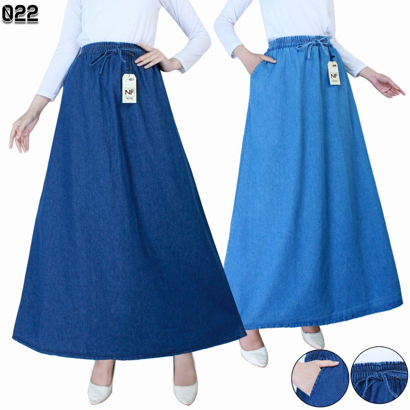 Rok Jeans Panjang NFM Rok A Denim Rok Jeans Model A Line