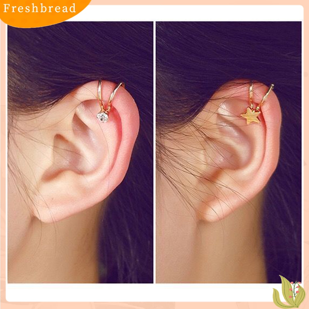 Fresh| 2pcs Anting Bentuk U Desain Bintang Untuk Wanita