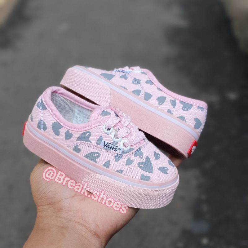 Sepatu anak slip on/oldskool pink love KeCe sepatu anak perempuan