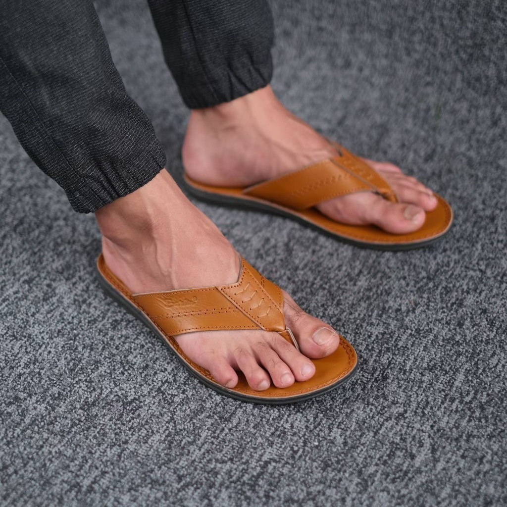 SANDAL JEPIT PRIA DEWASA SANTAI PRIA MINING BARLIN KULIT ASLI ORIGINAL CASUAL 100% PRIA KERJA KANTOR NYAMAN || SANDAL JEPIT PRIA INDIAN TERBARU LEBARAN 2022