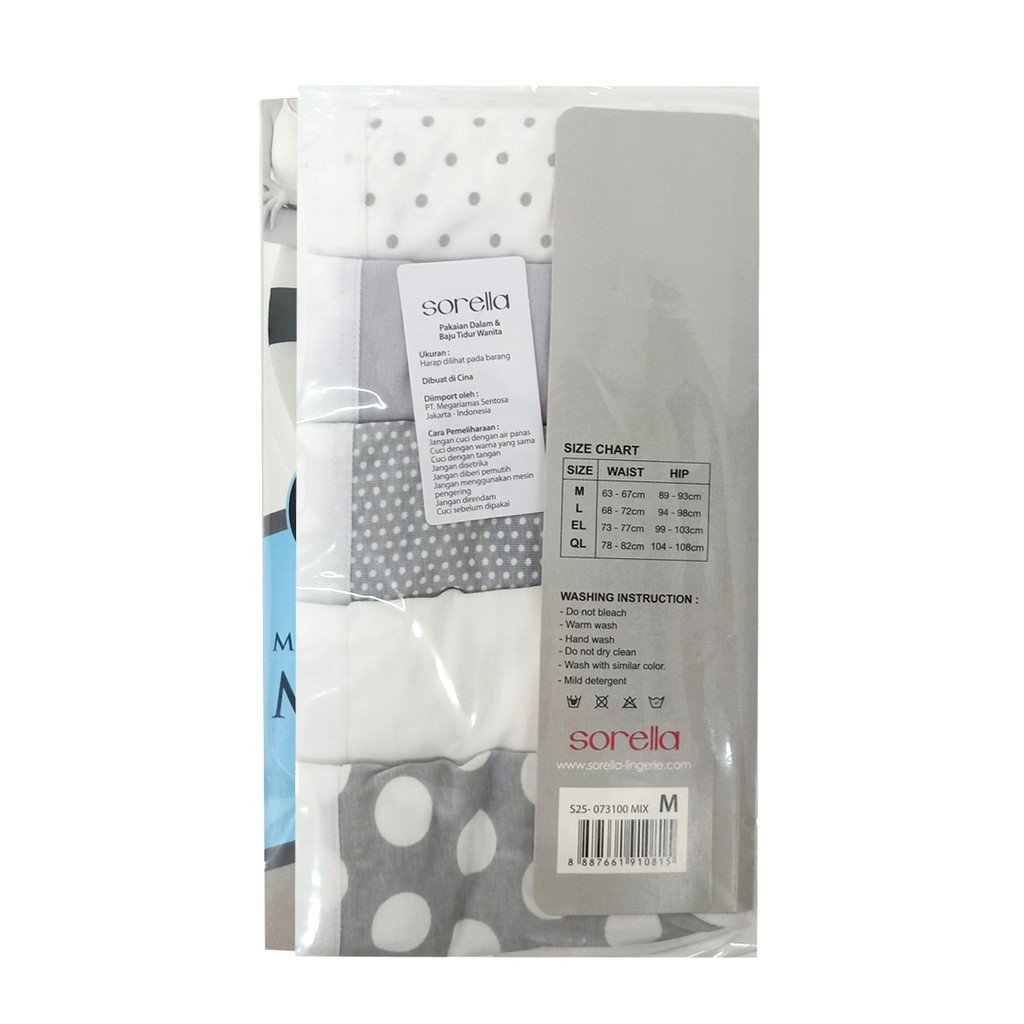 launch Panty Pack (Celana Dalam) Sorella New Cotton Print Midi S25-73100MIX