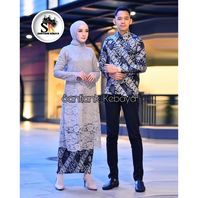 Set Kebaya Couple Kemeja Batik Pria Kebaya Couple Kondangan Outfit Pesta Couple By Santiank Kebaya