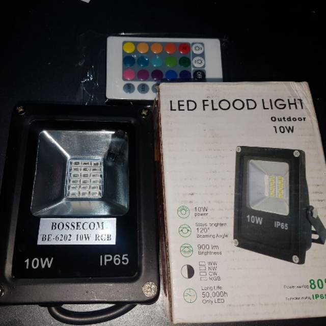 lampu  sorot led warna warni RGB 10 watt