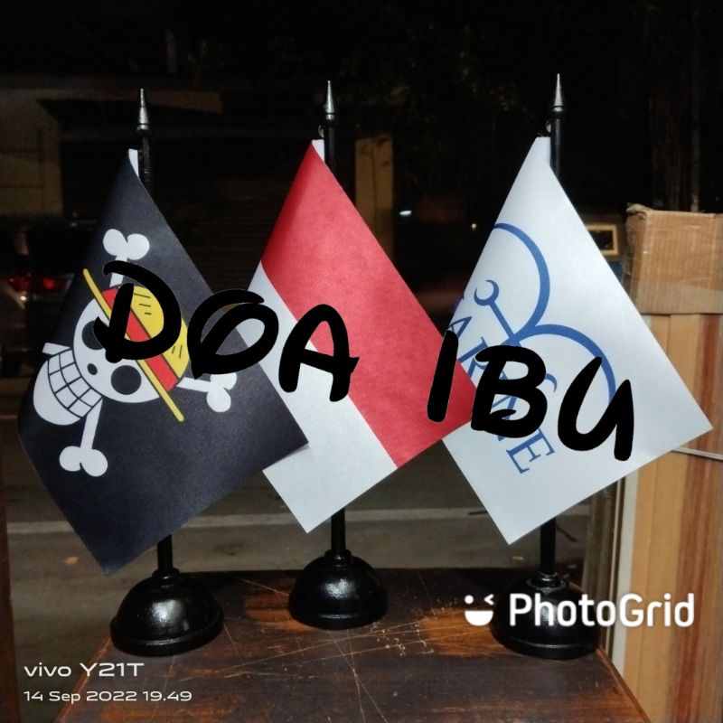 

best seller tiang kayu meja+bendera INDONESIA+ONE PIECE+MARINE