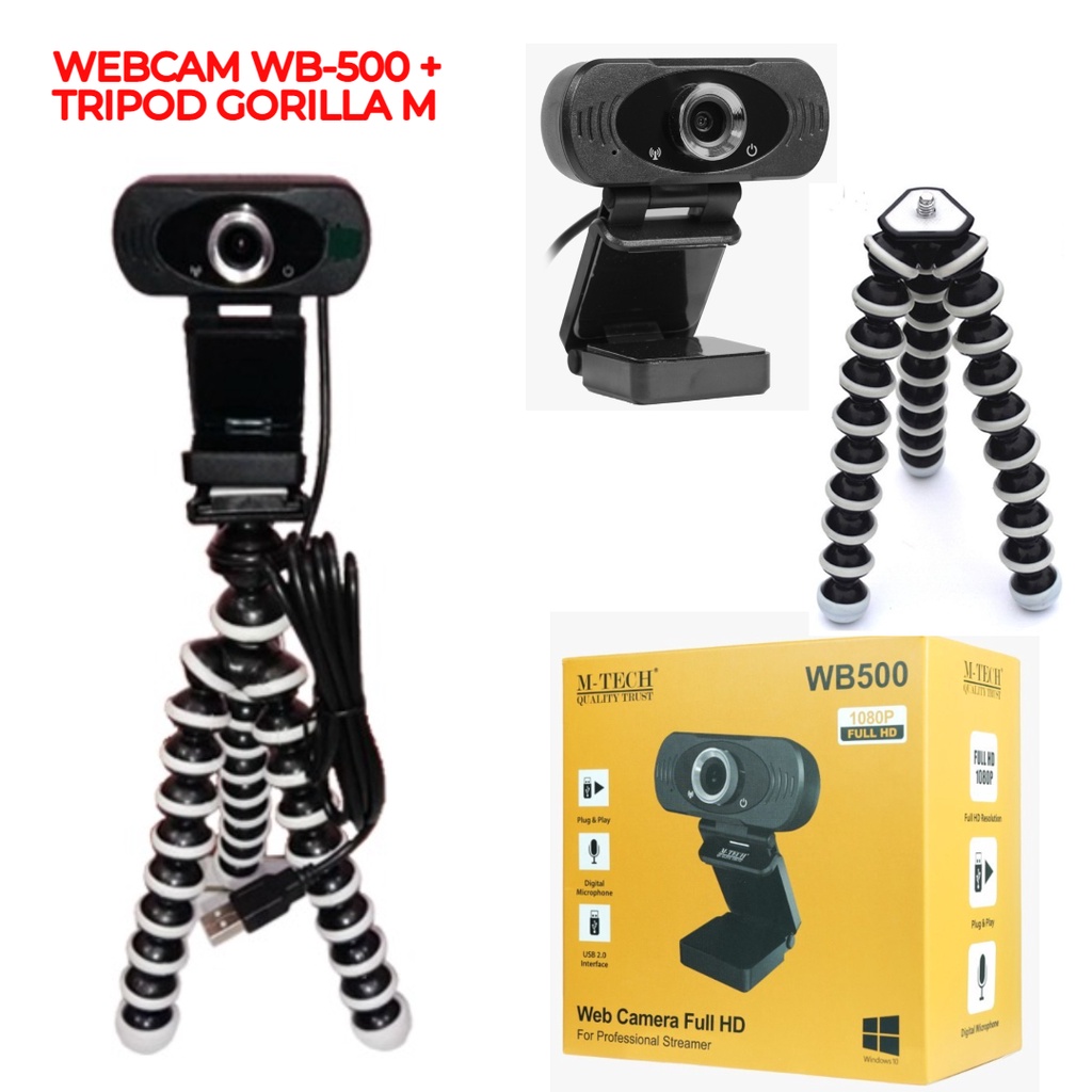 Trend-Webcam M-TECH WB-500 Full HD Resolution 1080P/30fps HD1080p PLUS Tripod