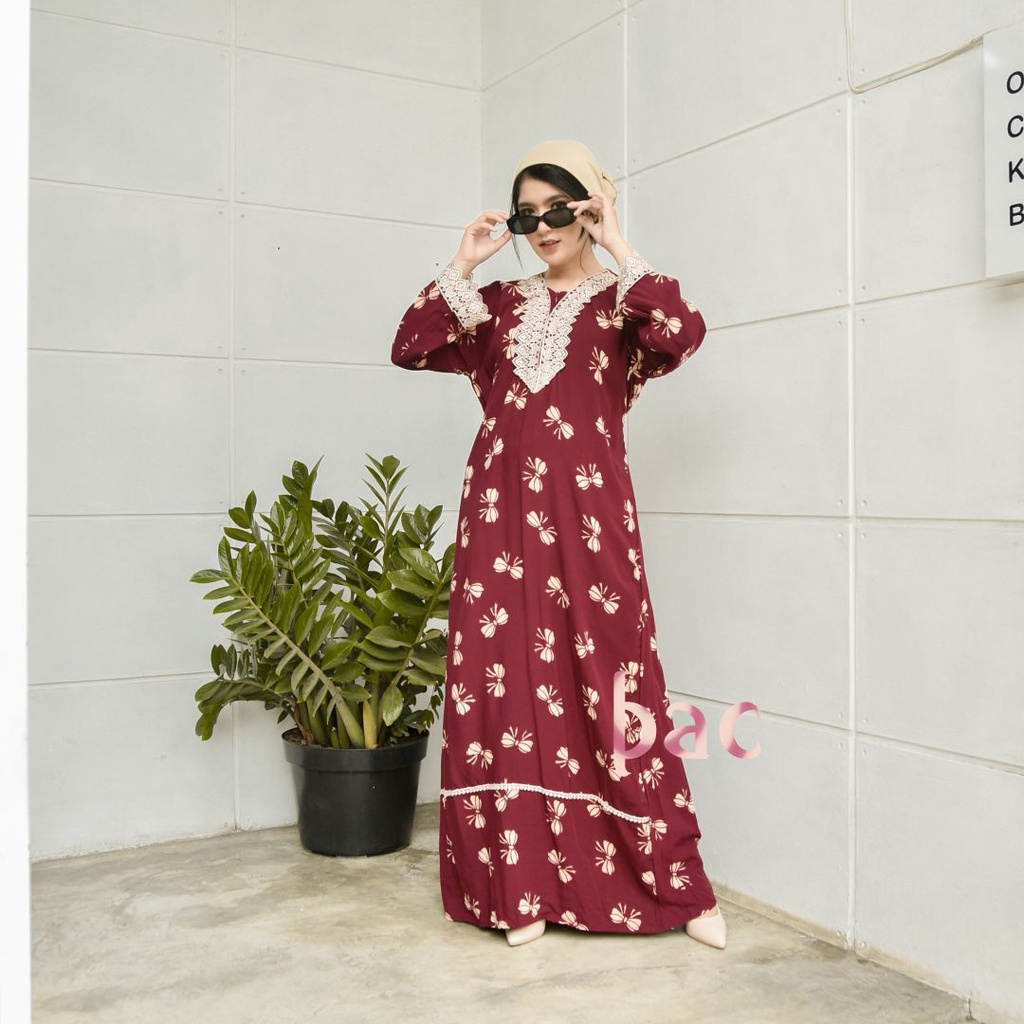 Home dress Daster Lengan Panjang Terbaru Arabian Busui ~ Batik Afi