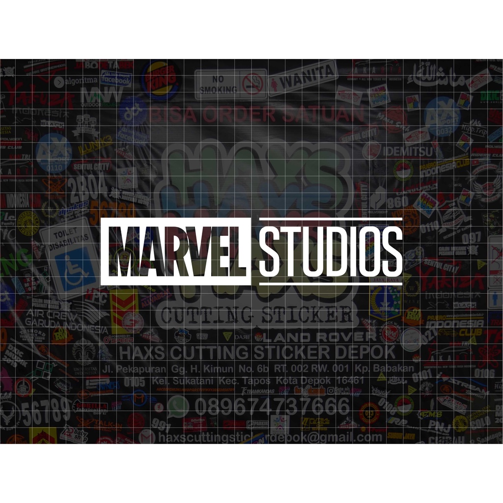 Cutting Sticker Marvel Studios V.1 1 Warna Ukuran 18 Cm Untuk Mobil &amp; Motor