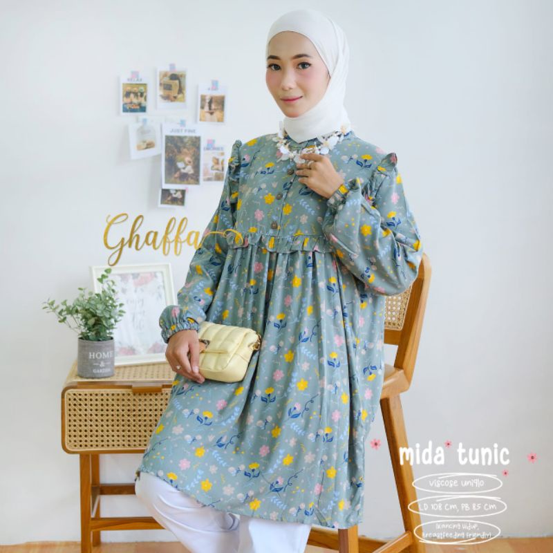 MIDA TUNIK BY GHAFFA THE LABEL (TUNIK MOTIF) Tunik muslimah modern rekomended